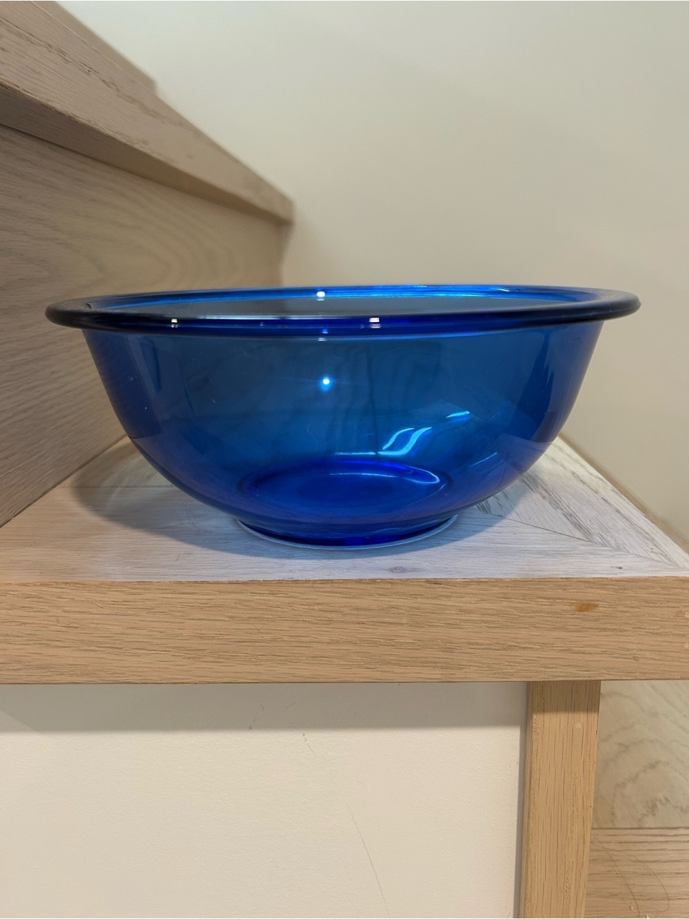 Vintage Cobalt Blue Pyrex Glass Mixing Bowl | Made in USA | Retro Kitchen Decor